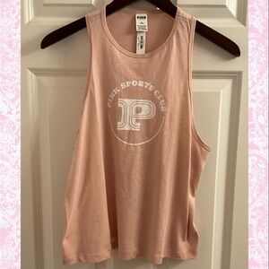 PINK Victoria’s Secret Cotton Cropped Racerback Tank Top - NWT - Medium